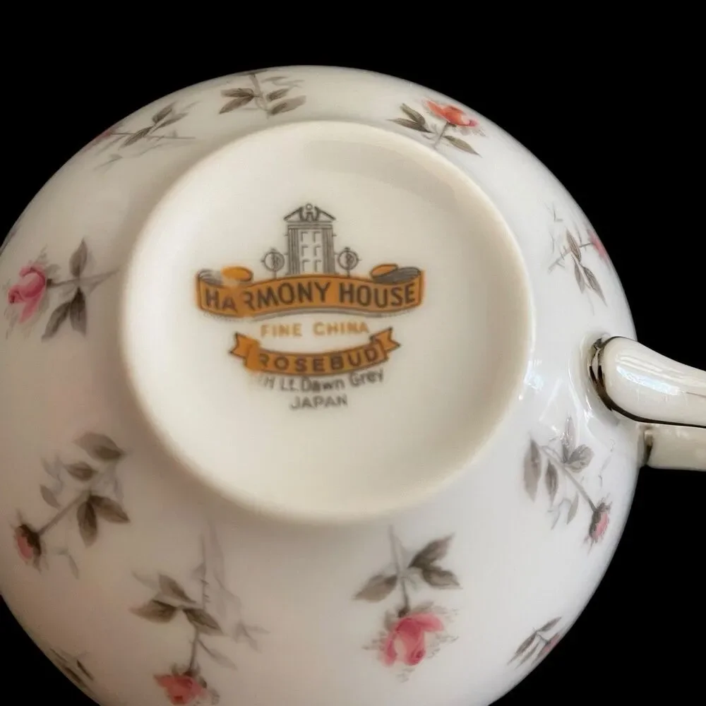 Vintage Harmony House Rosebud Fine China Replacement Teacups Set Of 2 Japan Pink